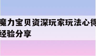 魔力宝贝资深玩家玩法心得经验分享