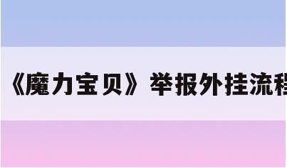 《魔力宝贝》举报外挂流程