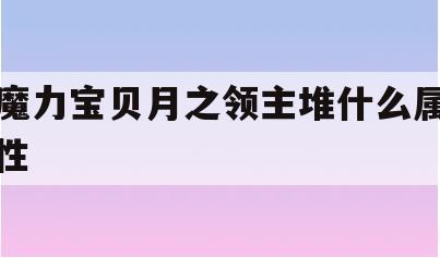 魔力宝贝月之领主堆什么属性